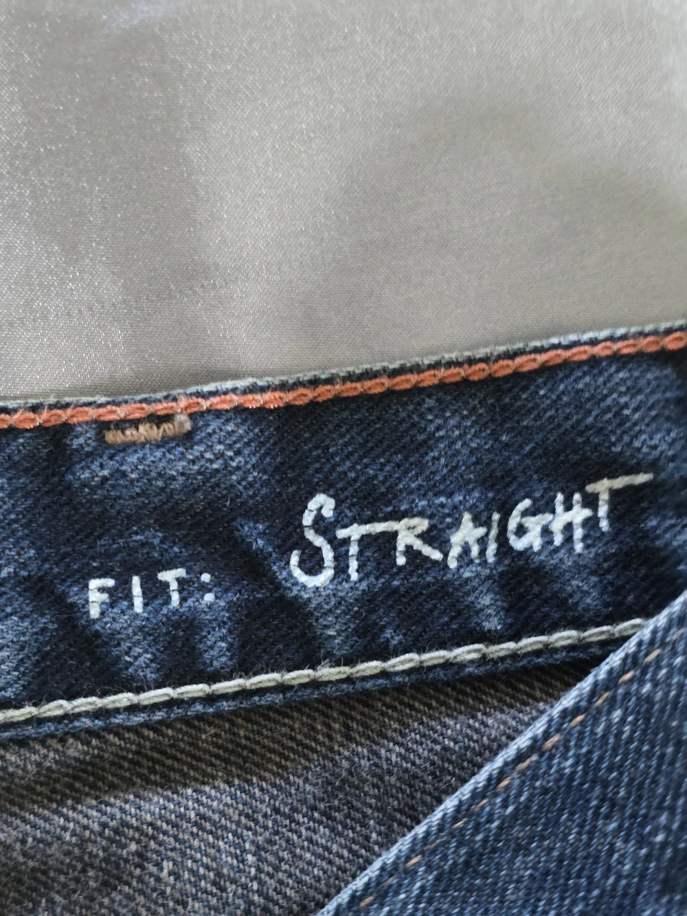 Eddie Bauer Dark Blue Denim Jeans with Orange Stitching